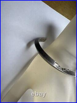 Vintage Native American Navajo Sand cast Sterling silver Cuff Bracelet