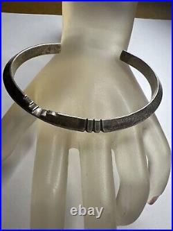 Vintage Native American Navajo Sand cast Sterling silver Cuff Bracelet