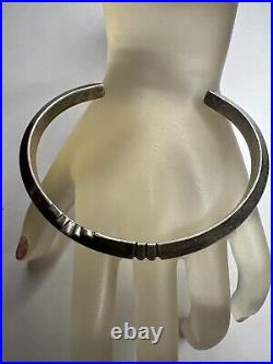 Vintage Native American Navajo Sand cast Sterling silver Cuff Bracelet