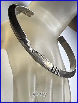 Vintage Native American Navajo Sand cast Sterling silver Cuff Bracelet