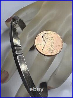 Vintage Native American Navajo Sand cast Sterling silver Cuff Bracelet