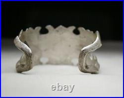 Vintage Native American Navajo Sandcast Sterling Silver Cuff Bracelet