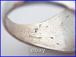 Vintage Native American Navajo Signed Chrysocolla Sterling Silver Ring Sz 11