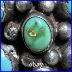 Vintage Native American Navajo Signed Sterling Silver Turquoise Ring Old Work