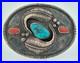 Vintage Native American Navajo Signed Turquoise Coral Sterling Belt Buckle 108gr