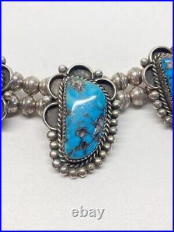 Vintage Native American Navajo Silver Boulder turquoise Necklace? Chocker
