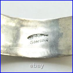 Vintage Native American Navajo Sterling Cuff Bracelet Feather Picto Hallmark
