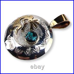 Vintage Native American Navajo Sterling Silver 1/20th 12KT GF Kokopelli Pendant