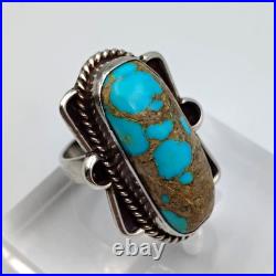 Vintage Native American Navajo Sterling Silver 925 Turquoise Ring Sz 6
