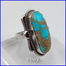 Vintage Native American Navajo Sterling Silver 925 Turquoise Ring Sz 6