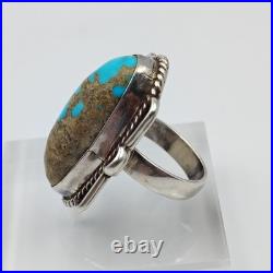 Vintage Native American Navajo Sterling Silver 925 Turquoise Ring Sz 6