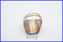 Vintage Native American Navajo Sterling Silver Abalone Ring Size 13