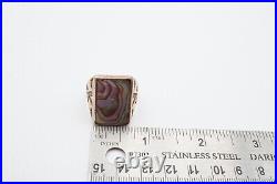Vintage Native American Navajo Sterling Silver Abalone Ring Size 13