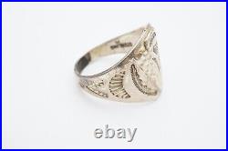 Vintage Native American Navajo Sterling Silver Arrowhead Ring Size 10
