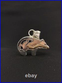Vintage Native American Navajo Sterling Silver Bear Perry Pendant
