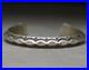 Vintage Native American Navajo Sterling Silver Carinated Cuff Bracelet