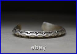 Vintage Native American Navajo Sterling Silver Carinated Cuff Bracelet