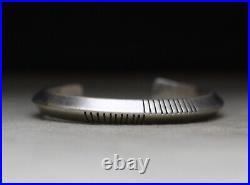 Vintage Native American Navajo Sterling Silver Carinated Cuff Bracelet