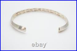 Vintage Native American Navajo Sterling Silver Carinated Cuff Bracelet 6.75