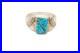 Vintage Native American Navajo Sterling Silver Crushed Turquoise Ring Size 12