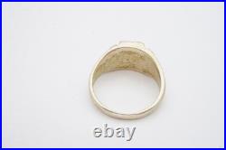 Vintage Native American Navajo Sterling Silver Crushed Turquoise Ring Size 12