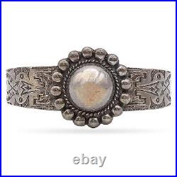 Vintage Native American Navajo Sterling Silver Cuff Bracelet