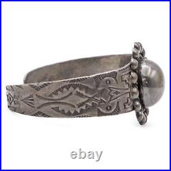 Vintage Native American Navajo Sterling Silver Cuff Bracelet