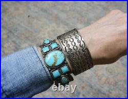 Vintage Native American Navajo Sterling Silver Cuff Bracelet