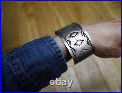 Vintage Native American Navajo Sterling Silver Cuff Bracelet