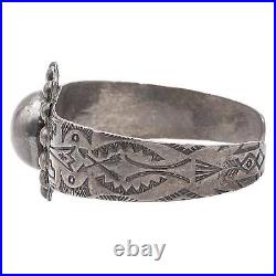 Vintage Native American Navajo Sterling Silver Cuff Bracelet