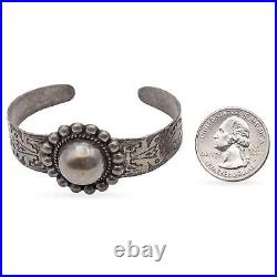 Vintage Native American Navajo Sterling Silver Cuff Bracelet