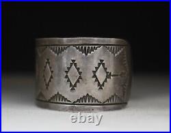 Vintage Native American Navajo Sterling Silver Cuff Bracelet