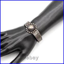 Vintage Native American Navajo Sterling Silver Cuff Bracelet