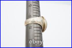 Vintage Native American Navajo Sterling Silver Hematite Mens Ring Size 11.5