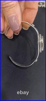 Vintage Native American Navajo Sterling Silver MOP Cuff Bracelet Unsigned