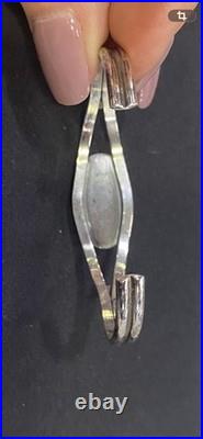 Vintage Native American Navajo Sterling Silver MOP Cuff Bracelet Unsigned