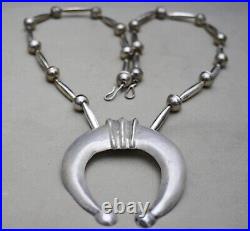 Vintage Native American Navajo Sterling Silver Naja Pendant Necklace