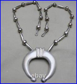 Vintage Native American Navajo Sterling Silver Naja Pendant Necklace