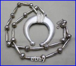 Vintage Native American Navajo Sterling Silver Naja Pendant Necklace