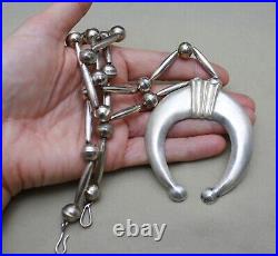 Vintage Native American Navajo Sterling Silver Naja Pendant Necklace