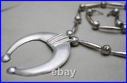 Vintage Native American Navajo Sterling Silver Naja Pendant Necklace