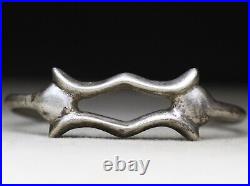 Vintage Native American Navajo Sterling Silver Sandcast Cuff Bracelet