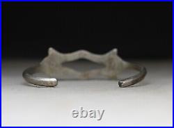 Vintage Native American Navajo Sterling Silver Sandcast Cuff Bracelet