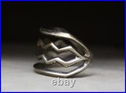 Vintage Native American Navajo Sterling Silver Sandcast Cuff Bracelet