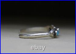 Vintage Native American Navajo Sterling Silver Sandcast Turquoise Cuff Bracelet
