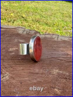 Vintage Native American Navajo Sterling Silver Spiny Oyster Ring