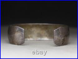 Vintage Native American Navajo Sterling Silver Storyteller Cuff Bracelet