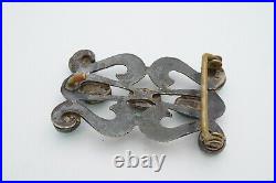 Vintage Native American Navajo Sterling Silver Turquoise Belt Buckle