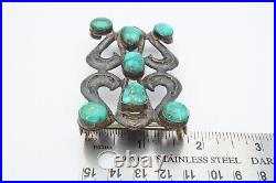 Vintage Native American Navajo Sterling Silver Turquoise Belt Buckle