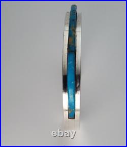 Vintage Native American Navajo Sterling Silver Turquoise Bracelet Jack Adakai